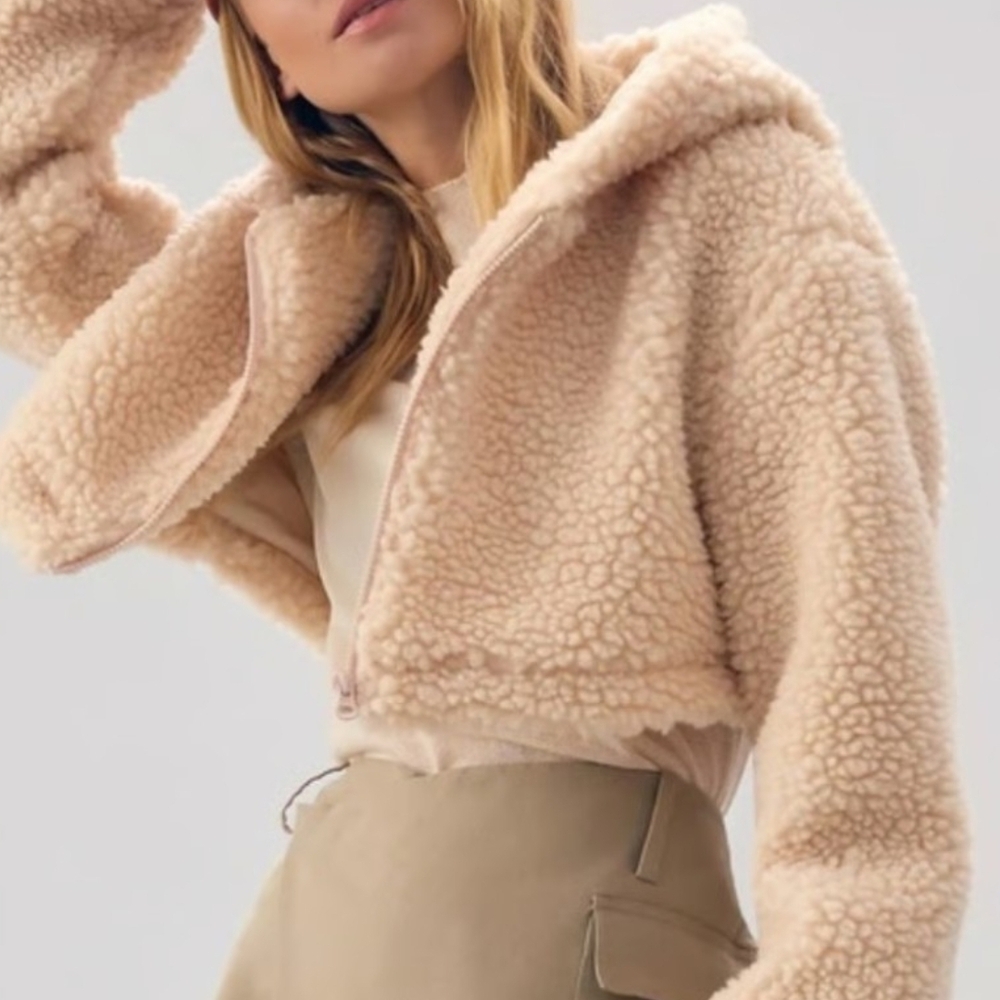 Chic Cream Teddy Jacket for Women